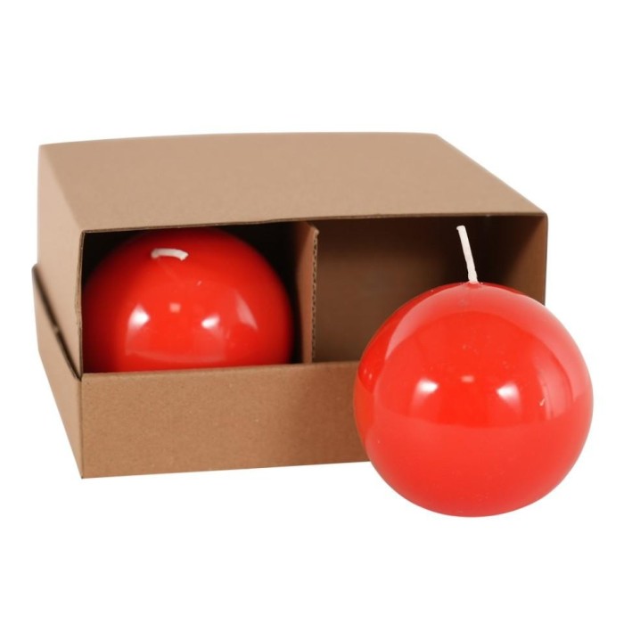 CANDELA SFERA SMALTATA MM.80 ROSSO